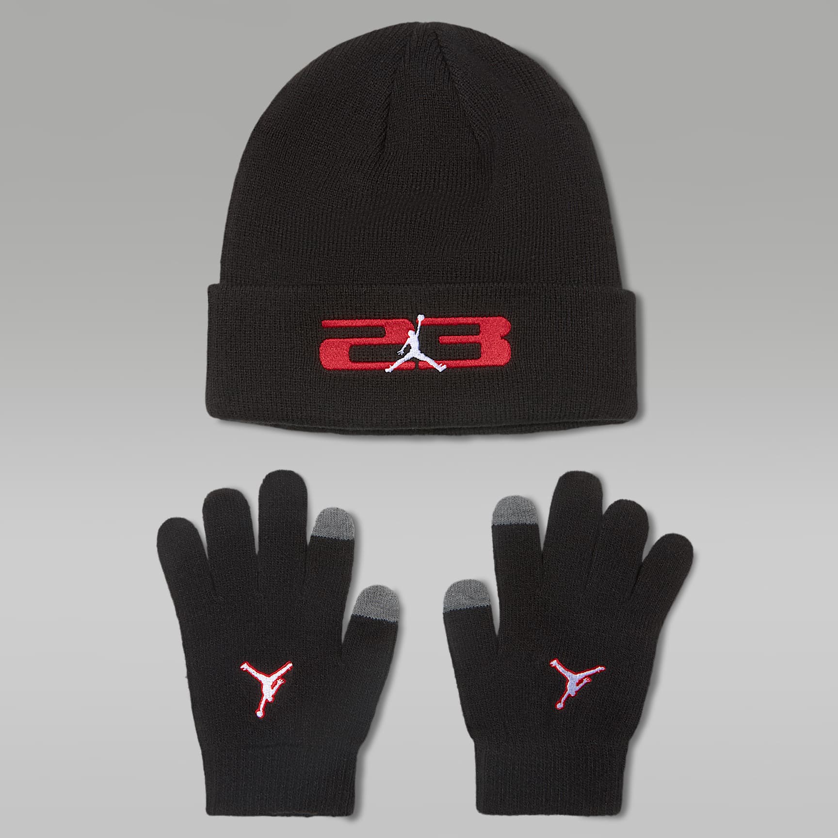 Jordan Older Kids' 23 Beanie and Gloves Set. Nike LU